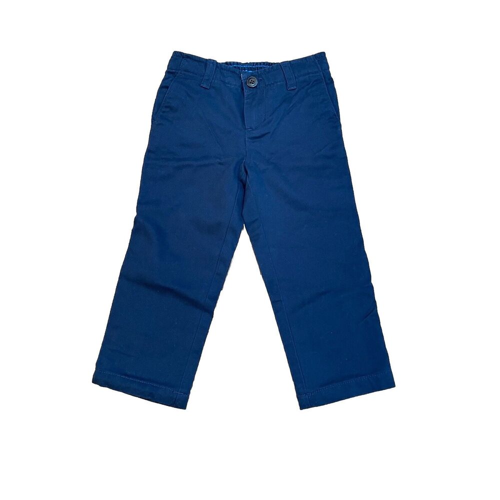 Lands End Toddler Boys Lined Chino Pants Size 2T Cotton Blue WORN ONCE EXCELLENT